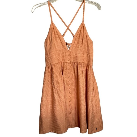 Roxy Orange Strappy Mini Dress Size XS - Picture 2 of 10